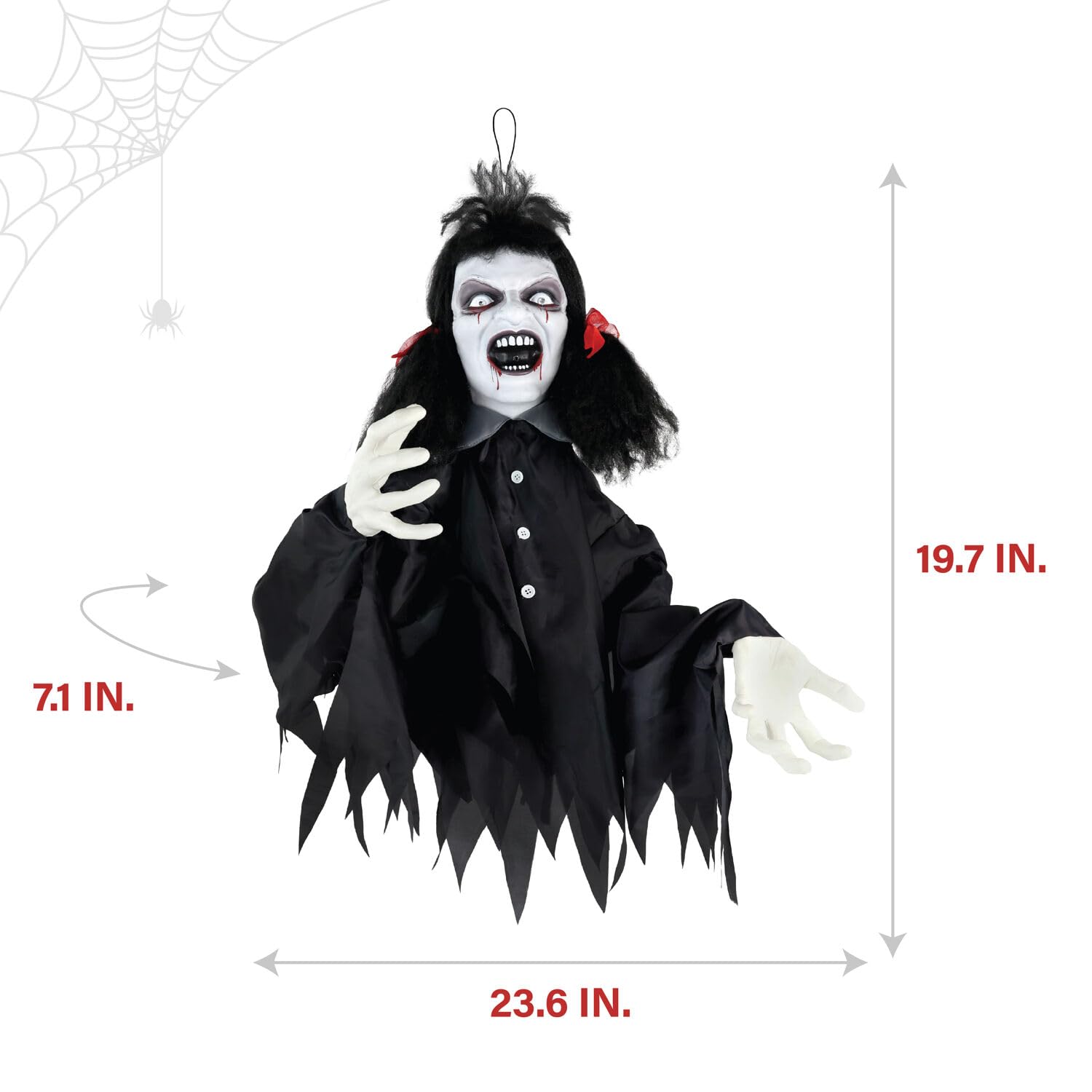Amazon.com: Haunted Hill Farm 20-in Animatronic Hanging Demon Girl